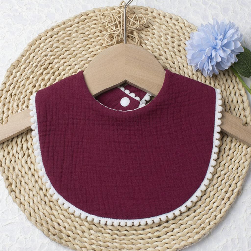 Cute Ruffle Edge Baby Bibs Kids Feeding Anti Dirty Bibs Infant Burp Cloths Newborn Fashion Pure Cotton Feeding Set Accessories