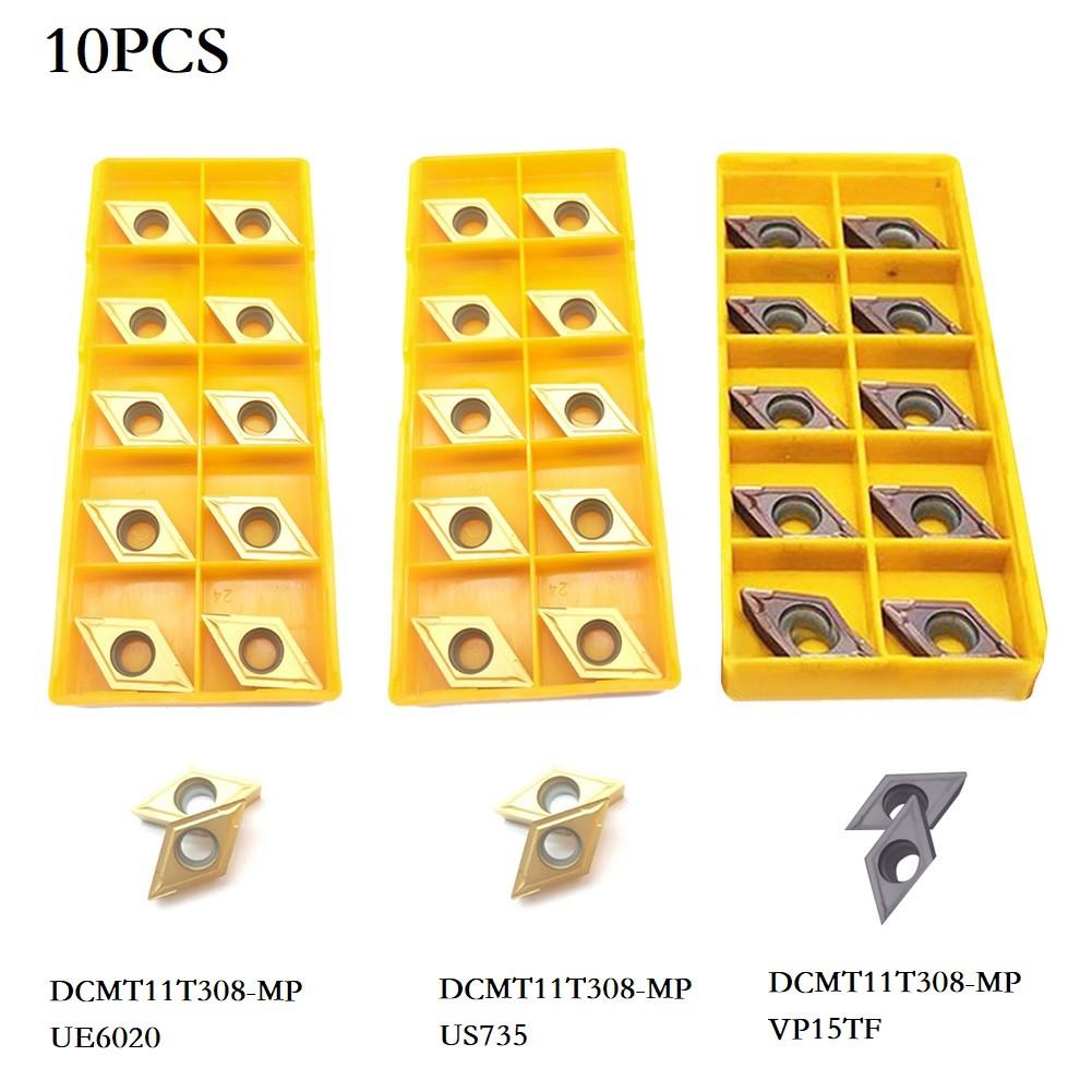 10Pcs DCMT11T308-MP CNC Lathe Insert Cutting Tool Carbide Turning Blade