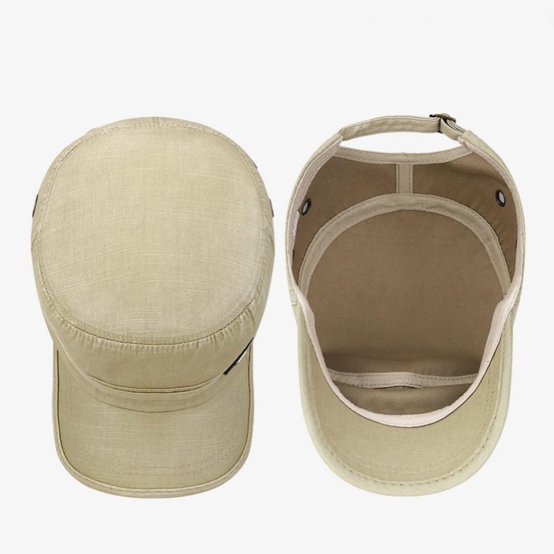 NORTHWOOD Retro Sun Shade Flat Top Hat for Men Women Outdoor Solid Color Washed Cotton Flat Top Cap Breathable Duck Hat