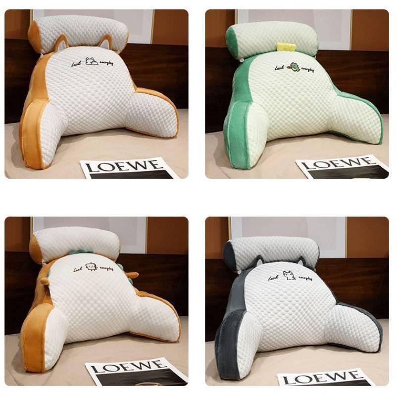 Gemütliches Cartoon Eisbohnen-Nachtkissen Weiches Plüschkissen für bequemes Ausruhen