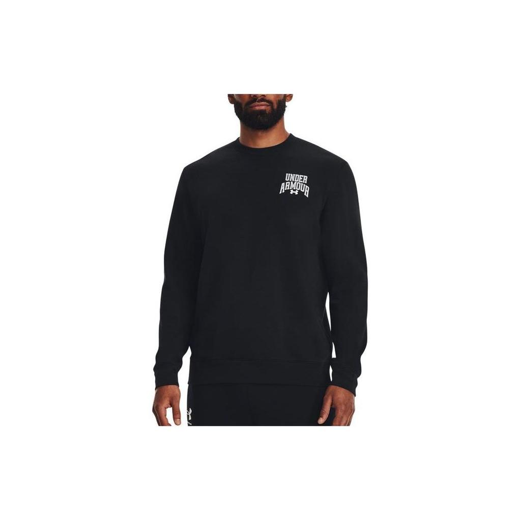 Under Armour Letter Print Cotton Round Neck Training Sweatshirt Men Sweatshirt Black 1379764-001