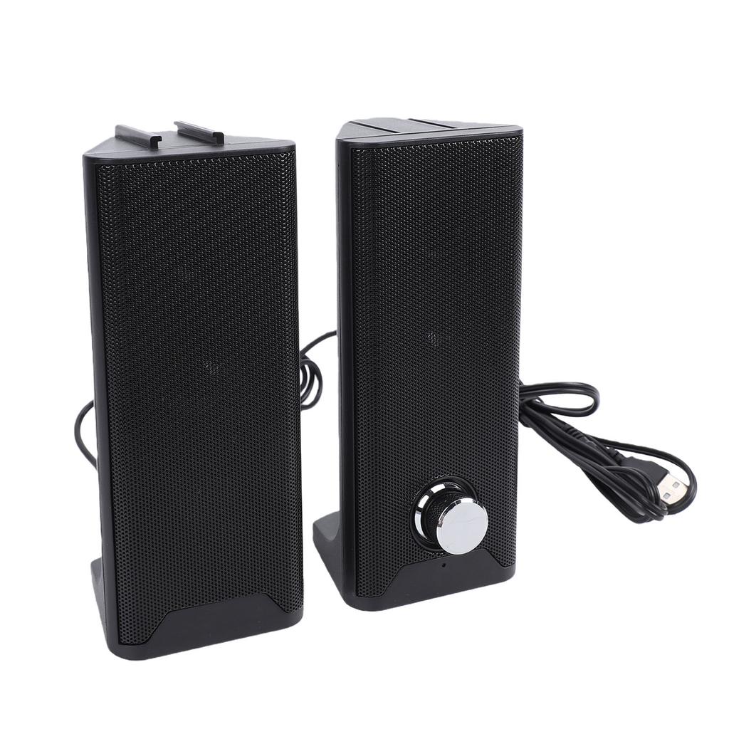 2 In 1 Computer Speaker with Volume Knob USB Plug and Play 35mm Sound Input Gaming Speakers for PC Laptop Desktop