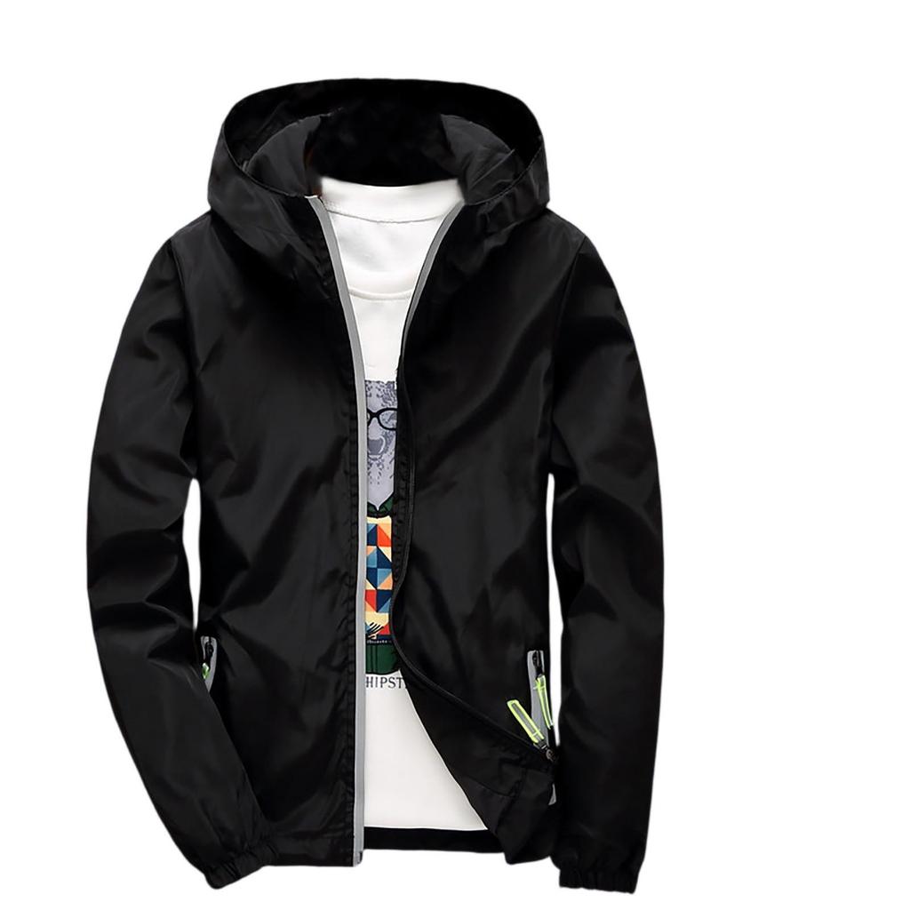 Vêtements d'extérieur amples et de couleur unie pour hommes, été, légers, grande taille, protection solaire, veste coupe-vent imperméable