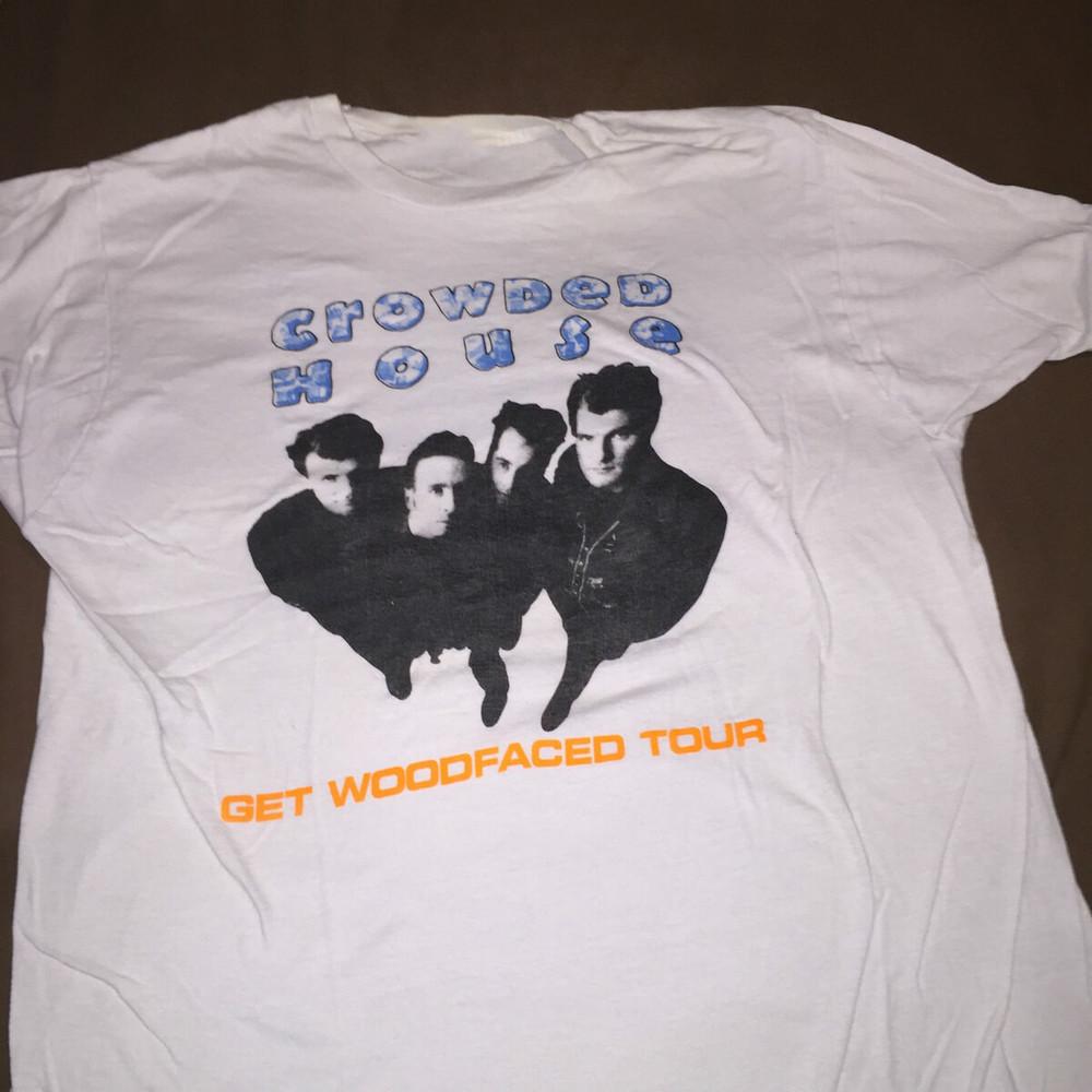 VTG Crowded House Band Concert Tour White All Size T-Shirt BT184 Unisex T-Shirt