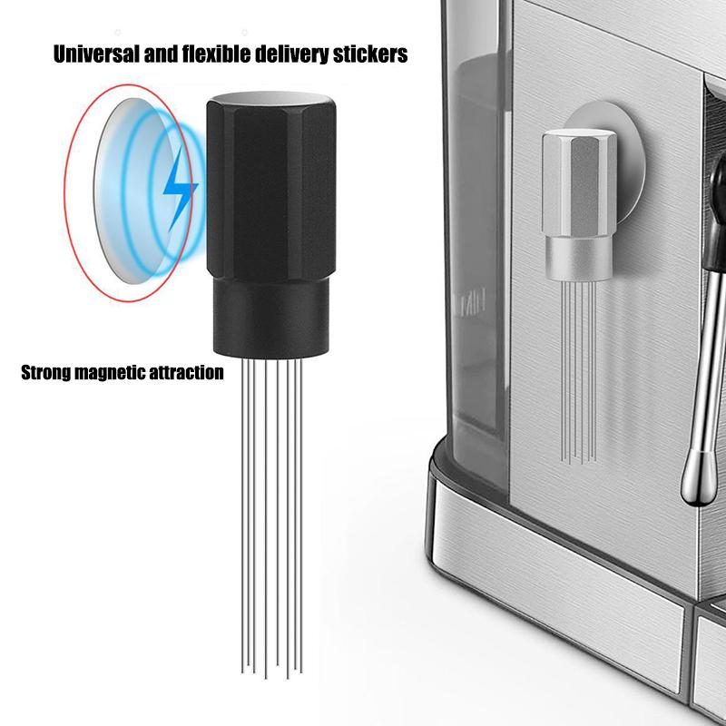 Stainless Steel Italian Espresso Wdt Tool With Magnet, 8-Needle Powder Dispersion Stirrer, Filter Cup, Coffee Pot Accessories