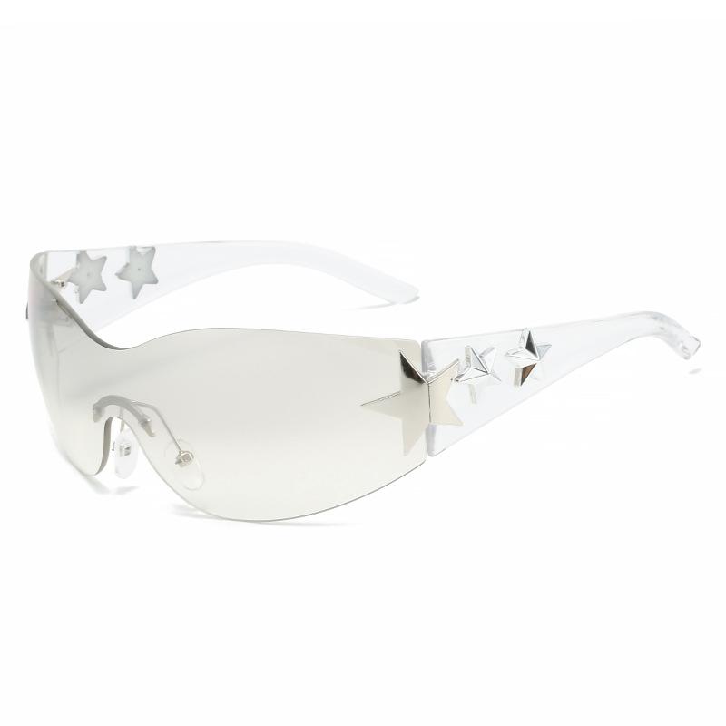 

Солнцезащитные очки Pentagram Y2K без оправы цельные солнцезащитные очки большая оправа хип-хоп уличные персонализированные солнцезащитные очки Regular