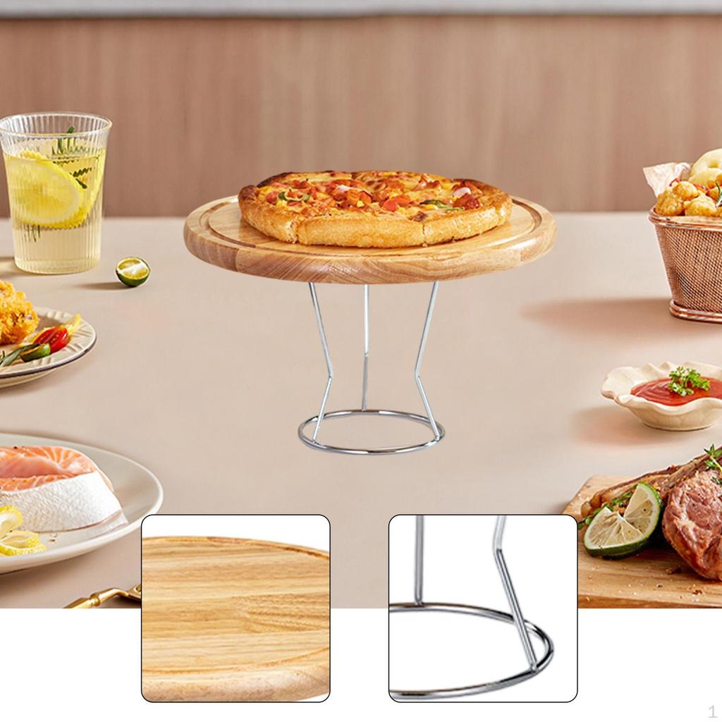 Pizza Pan Riser Stand Cake Round Tabletop Display Rack Food Serving Platter for Fruit
