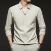Autumn And Winter Men'S Long-Sleeved Scissor Collar T-Shirt, All Seamless High-Quality German Velvet Thickened Bottomed Top T-Shirt