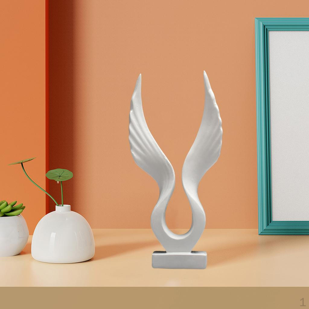 3/Angel Wing Statue Resin Figurine Sculpture Artwork Feng Shui European Style Miniature Animal Model
