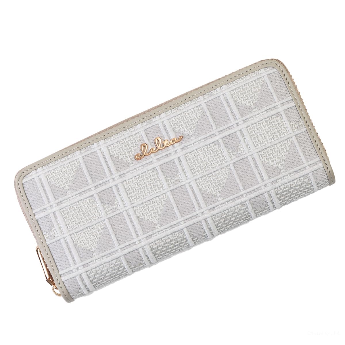 

Long Genuine Large Round Colorer Series [Cleria] Women s Wallet, Wallet, Embroidery, Leather, Capacity, Zipper, [CL-21506] (Nuage Gray)
