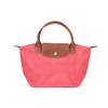 Le Pliage 23 Embroidered Logo Solid Color Snap Zipper Closure Canvas Dumpling Tote Bag Small Women Tote Bags Pink 1621089P76
