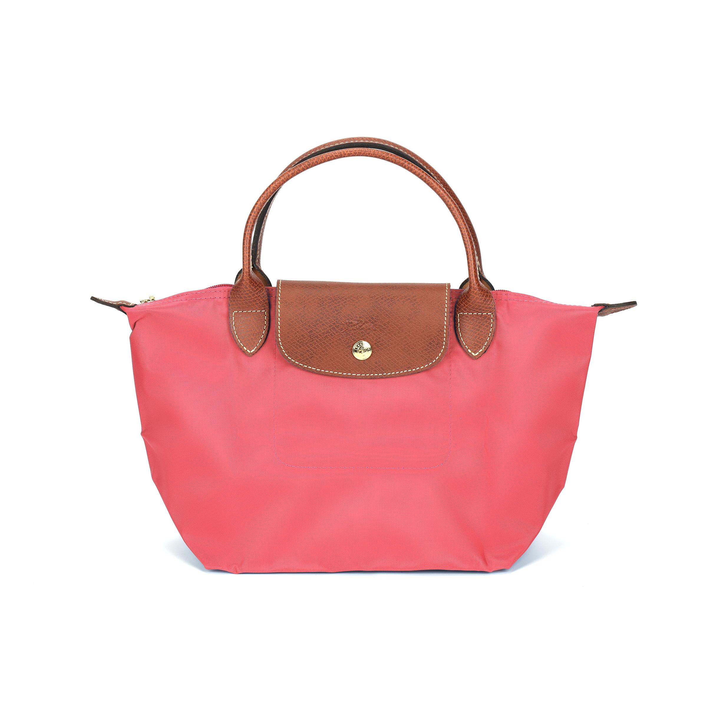 

Longchamp Le Pliage 23 Embroidered Logo Solid Color Snap Zipper Closure Canvas Dumpling Tote Bag Small Women Tote Bags Pink 1621089P76 Basic Set (Bag)