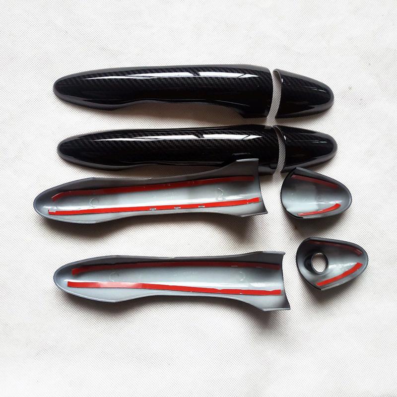 Door Handle Cover Trim for Kia Sportage SL Si 1.6 3 MK3 III 2011 2012 2013 2014  Car Accessories Plastic Imitation Carbon Fiber