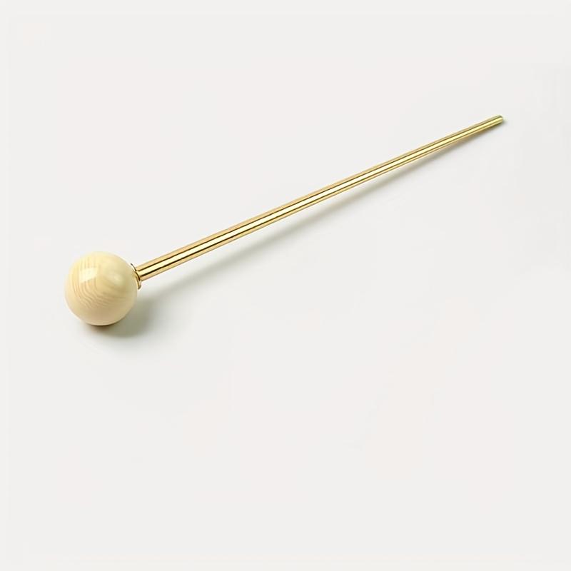 1 pièce Bâtonnet à Cheveux Élégant en Métal, Épingle à Cheveux Boule Ronde pour Femmes | Accessoire Quotidien Polyvalent Simple pour Chignons, Idée Cadeau pour la Saint-Valentin beige