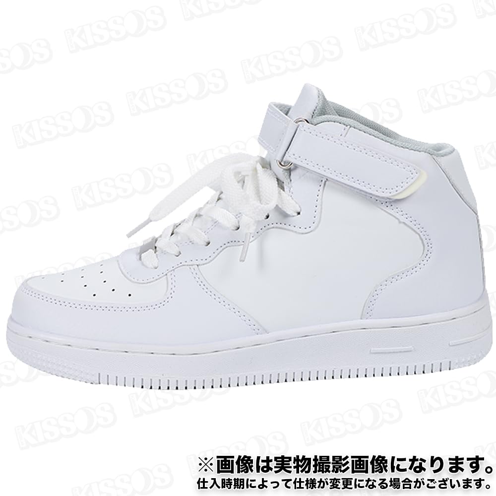 KISSOS Men's High-Top Platform Sneakers for Dance, Sports, Casual, Leisure, and Streetwear (White, Japanese Shoe Size, Adult, Numeric, 26.0 Cm)