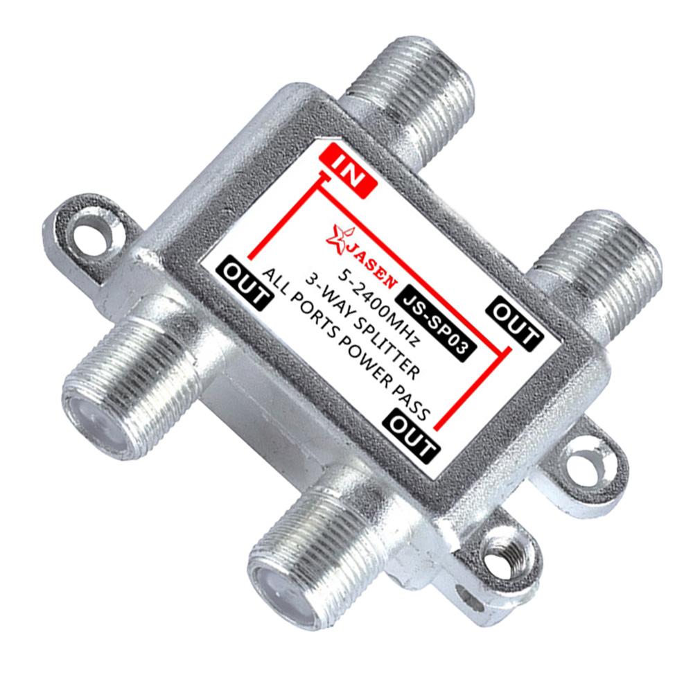 3 Way TV Antenna Satellite Splitter Signal TV Splitter Coaxial Cable Antenna Cable F-Type Socket Female Connector Dropshipping