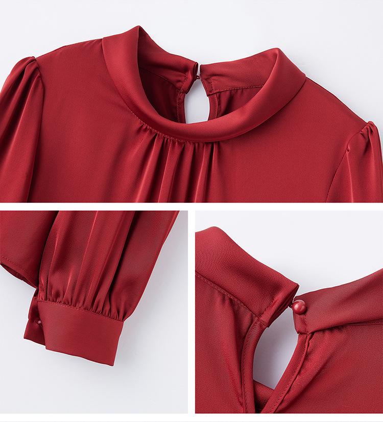 2025 Spring Fashion Slim Fit Long-Sleeve Shirt & Midi Skirt Set