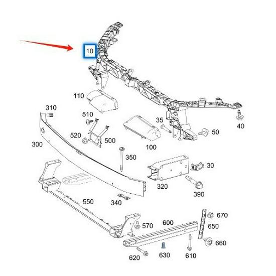 Mercedes-Benz GLC W253 Radiator Support 2536203800