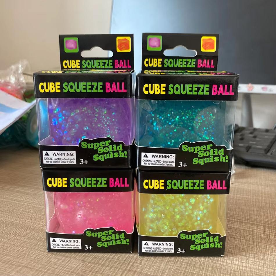 Maltose Cube Stress Squeeze Toy D Ecompression Small Ice Cubes Anti Stress Slow Rebound Polar Light Colorful Squeeze Tpr Block