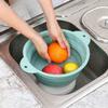 Silicone Folding Basket Household Kitchen Storage Basket Vegetables Fruit Washing Basket