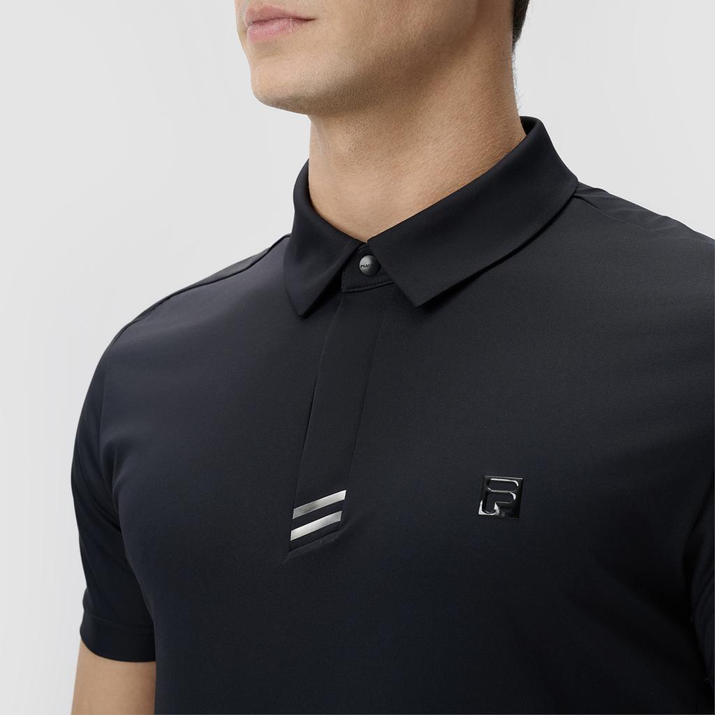 Fila Golf Small Logo Business Casual Sports Polo Shirt Men Tops Deep-Black A11M435138FBK
