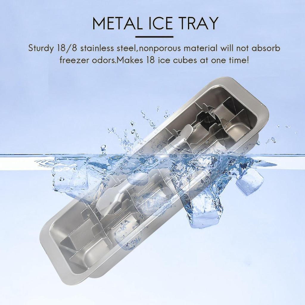 Lever-style Ice Tray, 2 In 1 Stainless Steel Ice Making Mold And Ice Cracker-hy