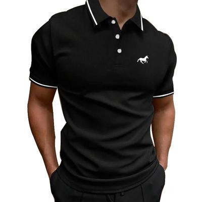Men Clothes Summer Fashion Short Sleeve Sport Polo Shirt Men Simple Style Business Casual Button Polo Shirt Logo Print Golf Polo