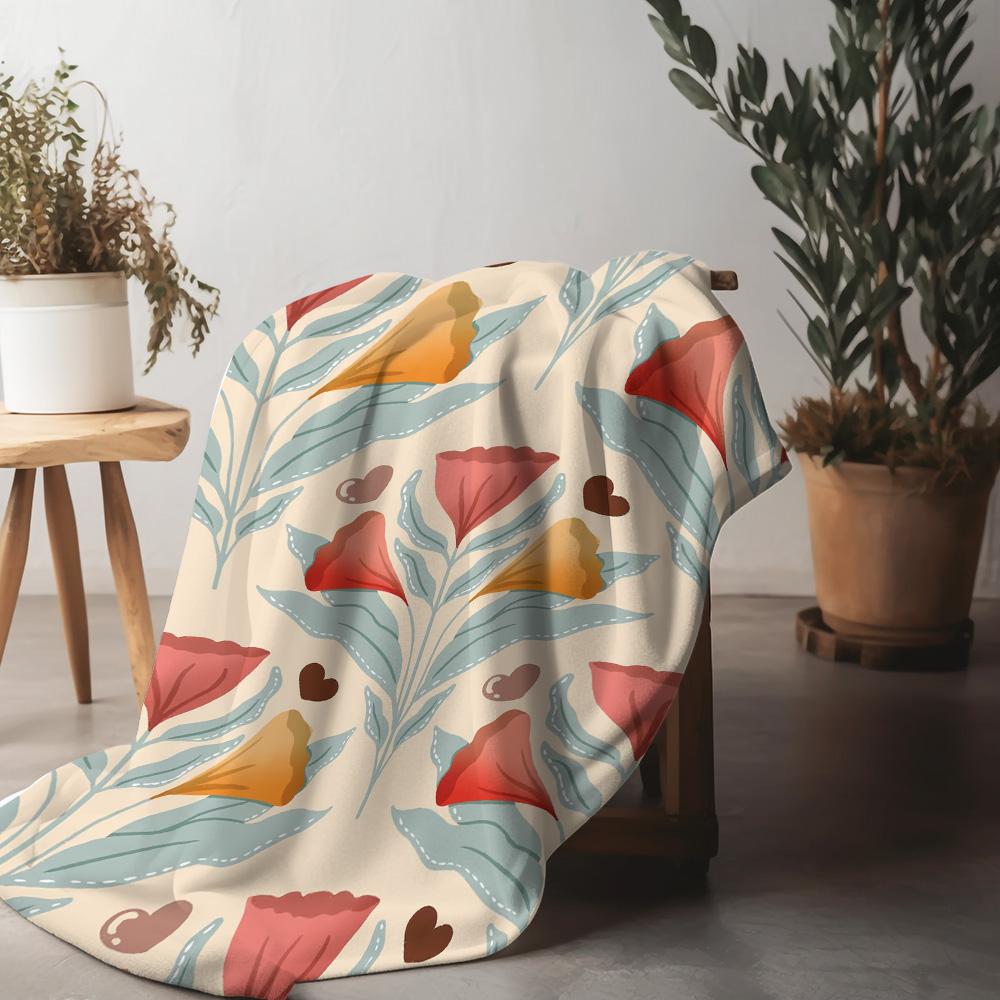 Cute Floral Baby Blanket Soft Fleece Quilted Toddler Bedding for Girls Boys Newborn Gift