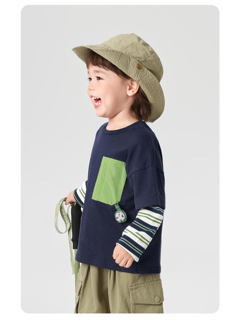 Trendy European Boys' Two-Piece Long-Sleeve T-Shirt for Spring & Autumn 2026 - New Style Toddler & Children's Base Layer
