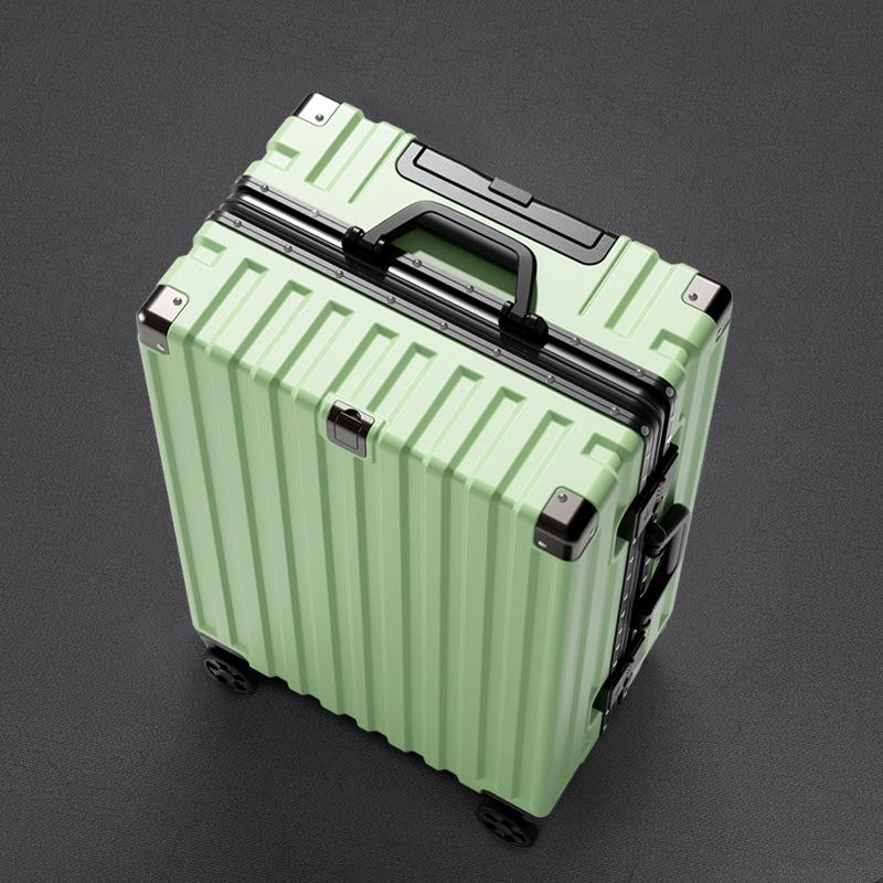 Women's Men's Quiet Spinner Wheel Aluminum Frame Luggage - Durable Large Capacity Suitcase with Combination Lock