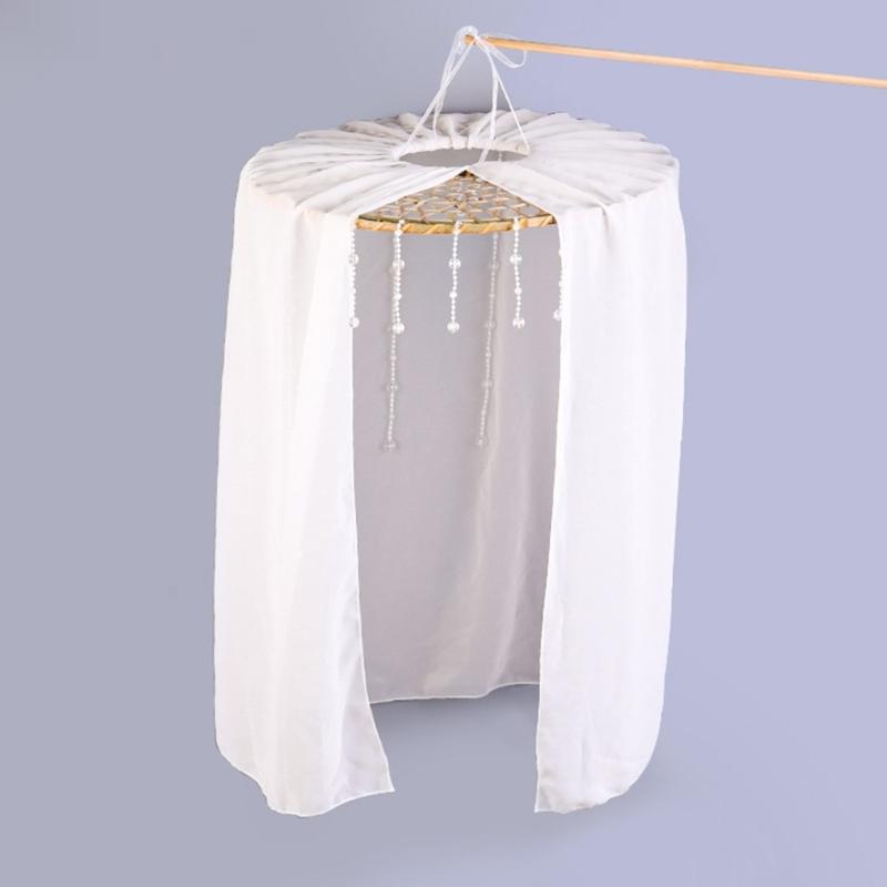 White Chinese Ancient Veils Hat Tradition Hat Douli Hat Role Playing Knight Hat for Authentic Historical