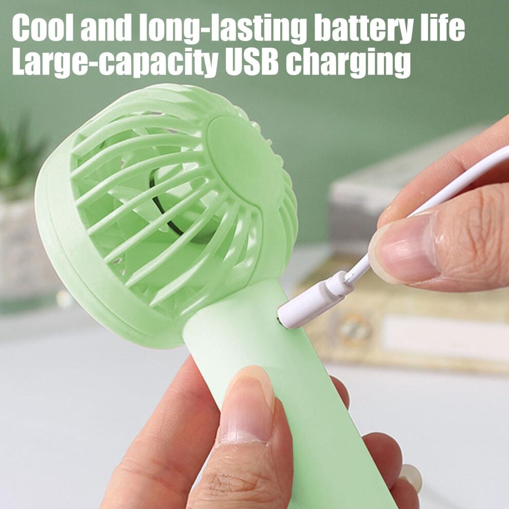 Karymi Portable USB Rechargeable Handheld Fan, 3 Speeds, 400mAh, Quiet, 5.12x2.36in – Compatible with USB Chargers
