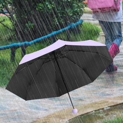 Folding Rain Umbrella Compact Small 6 Ribs for Outdoor Activities Beach Trip