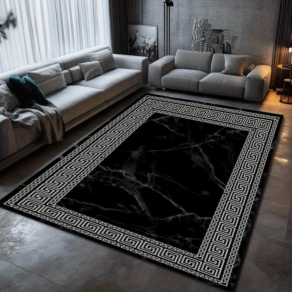 Marble Pattern Carpet Mat Rug - Greek Key Design Home Decoration Soft Floor Mat for Living Room Bedroom Carpets for Living Room 40x60cm