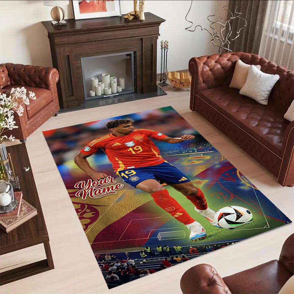 Lamin Yamal Customizable Name Area Rug Perfect For Entryway Balcony Hallway Outdoor Antislip Carpet Anime Office Decor Spiritual Gift