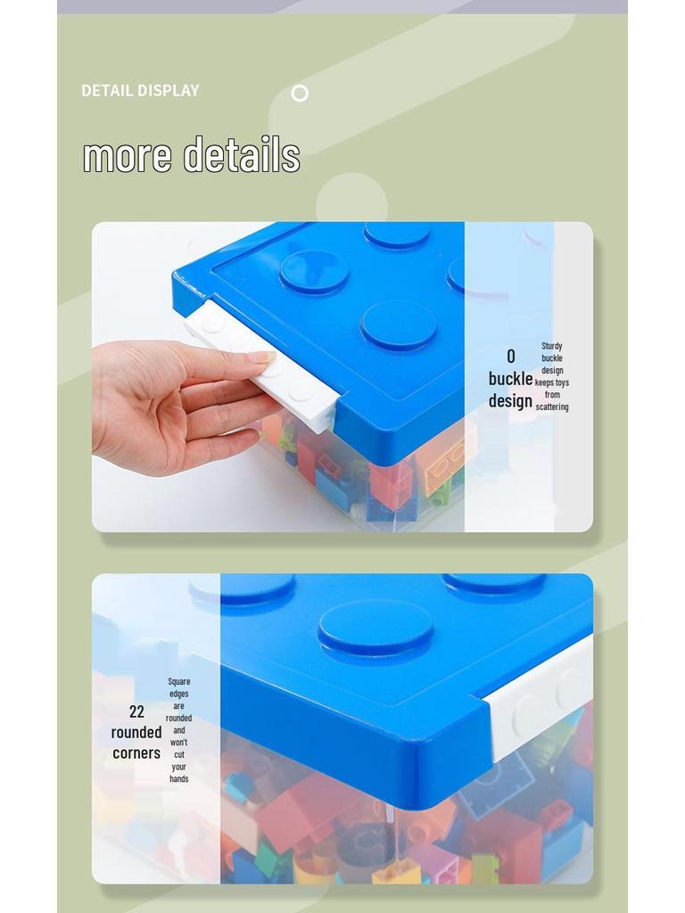 LEGO Kids' Storage Box for Building Blocks and Snacks - Plastic Organizational Bin
