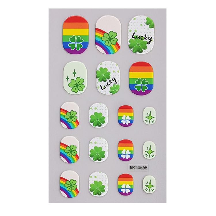 User Friendly Waterproof Nail Stickers For Kids Cartoon Four Leaf Simple Apply Multiple Designs Fun Nail Decals
