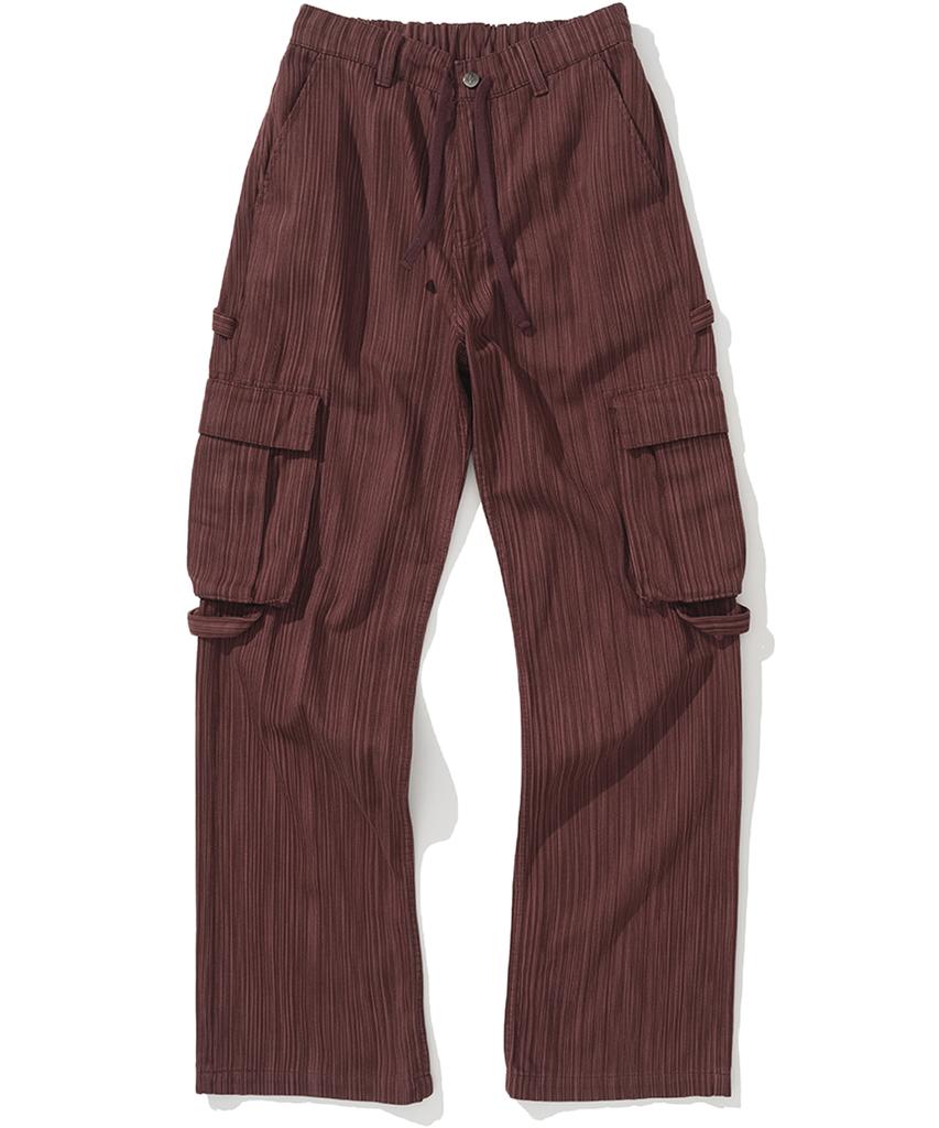 NOT4NERD Stripe Cargo Flare Fit Pants - Red
