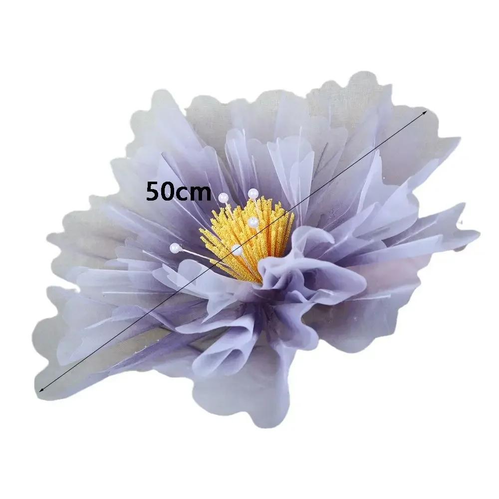 50cm Artificial Realistic Peony Outdoor Floor Display Large Flower Head Layered Fluffy Petals Home Party Decoration Fake Flowers
