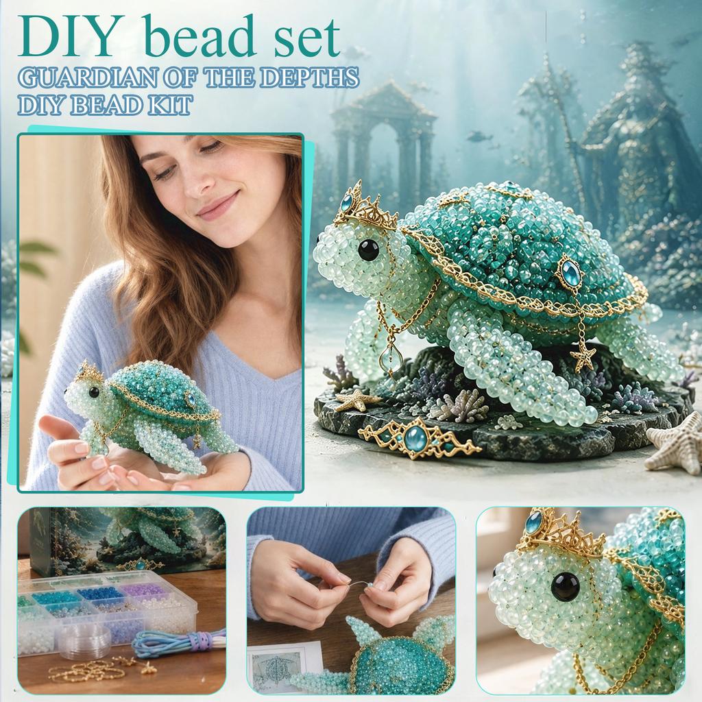 DIY Perlen-Set Schildkröte Wächter der Tiefe Mythische Meeres-Serie Handgefertigtes Tier-Ornament Bastelset für Erwachsene und Jugendliche