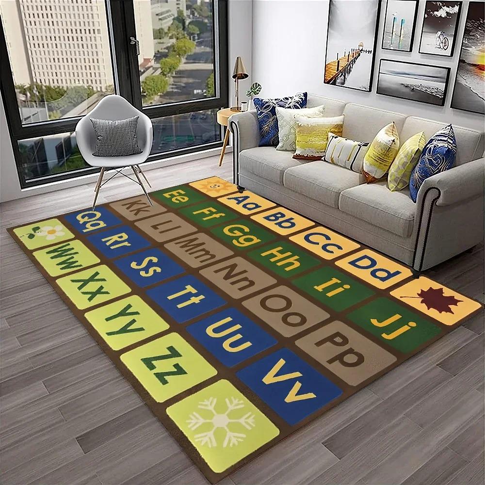 Alphabet ABC Carpet Early Education Cartoon Children Crawling Rugs Non-slip Bedroom Living Room Sofa Home Decoration Floor Mat