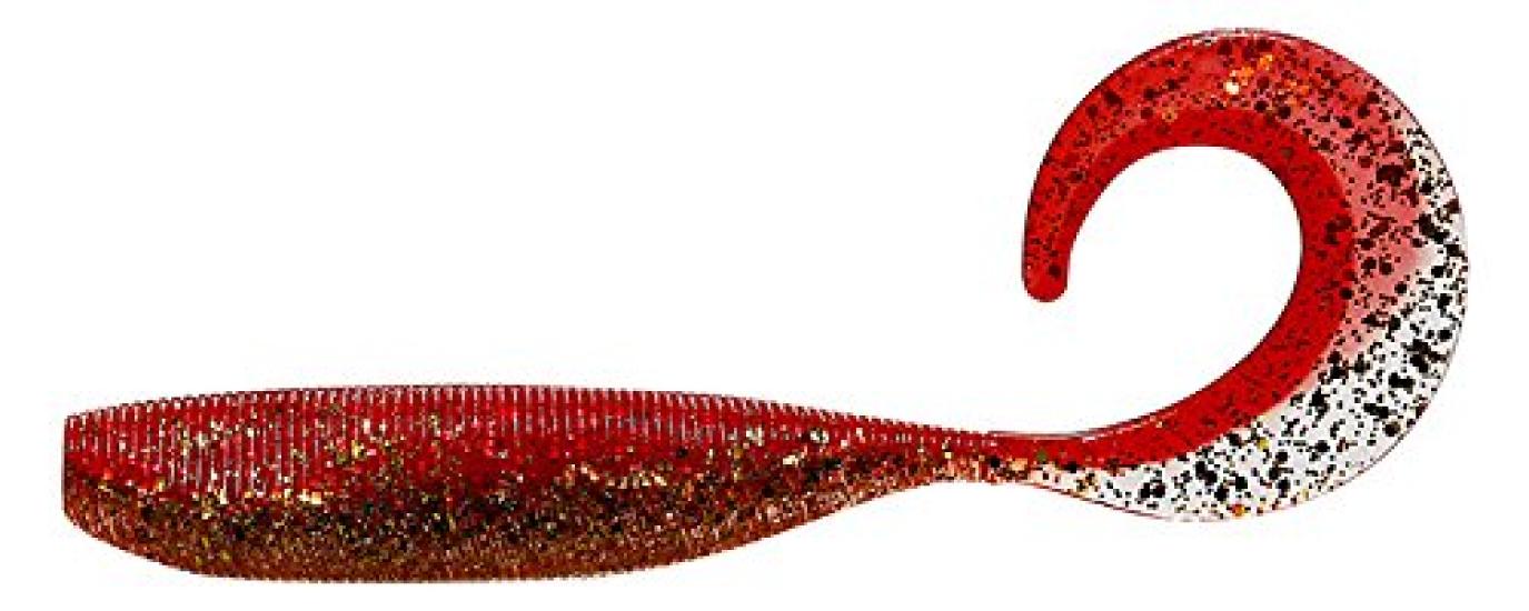 BuddyWorks Worm Flag Grub 5 inch Wild Red Gold Lure