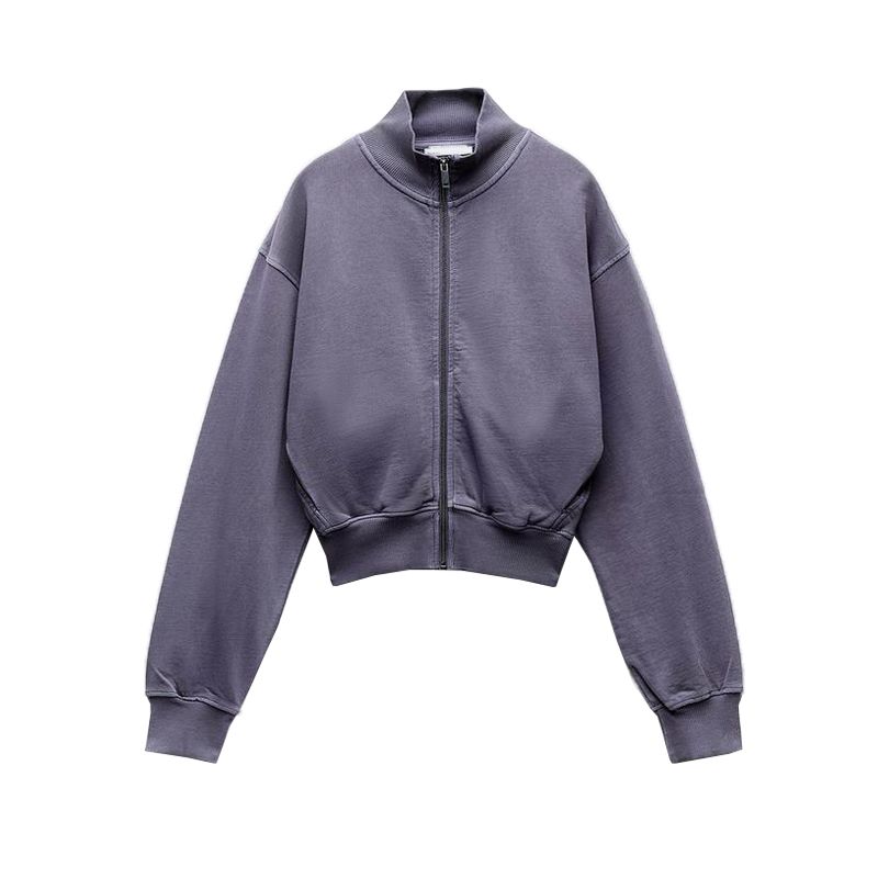 Spring New Fashion Casual Long Sleeve Stand Collar Hoodie 3199305 High Waist Flannel Jogging Pants 3199306