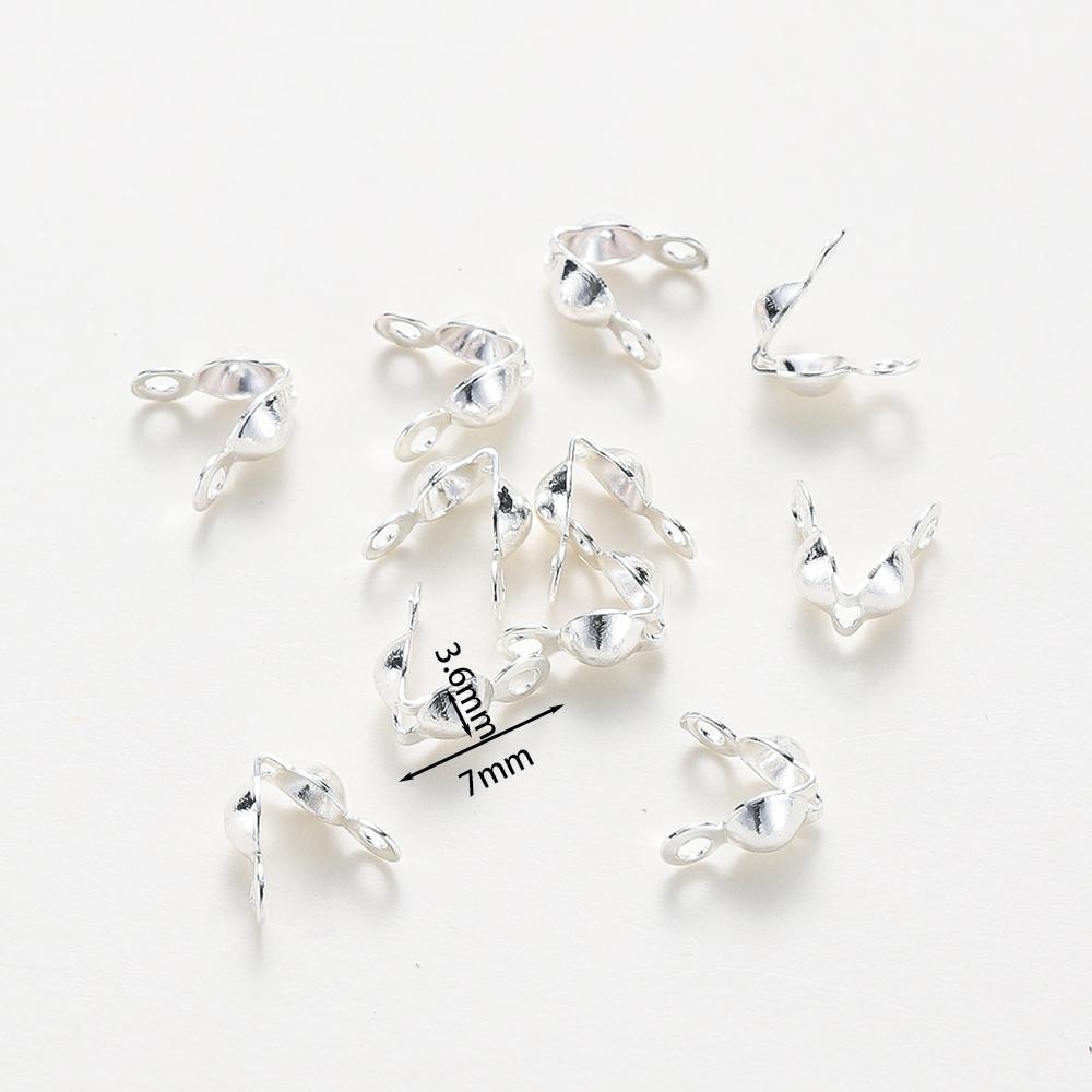 14K 18K Echtgold Plated Doppel Loch Endverschluss Perlen Offene Abdeckung Quetschperlen Für DIY Schmuckherstellung Halsketten Komponente