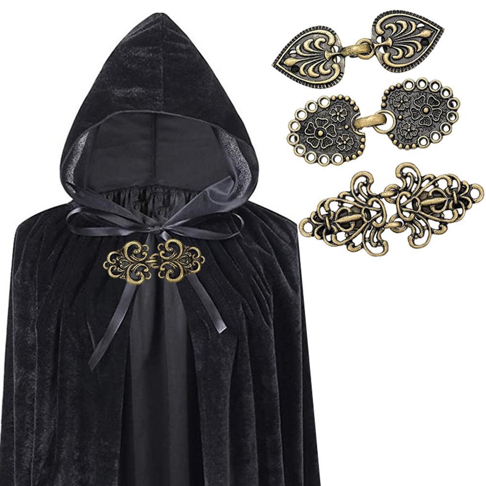 4Pcs Vintage Sweater Swirl Clip Retro Shawl Collar Clasp Cape Cloak Cardigan Clips Dress Shirt Brooch Clip for Girl