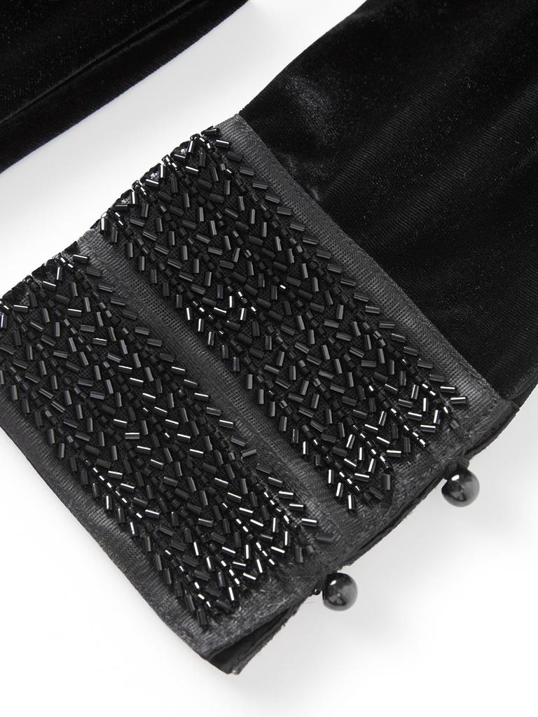 Luxurious Gold Velvet Beaded Evening Gown with Elegant Waist-Hugging Design and Flowing Hem