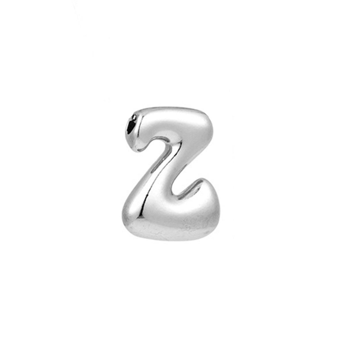 Креативное ожерелье-подвеска с буквами-пузырями A-Z для женщин Посеребренное Массивные ожерелья из нержавеющей стали Подарок Silver