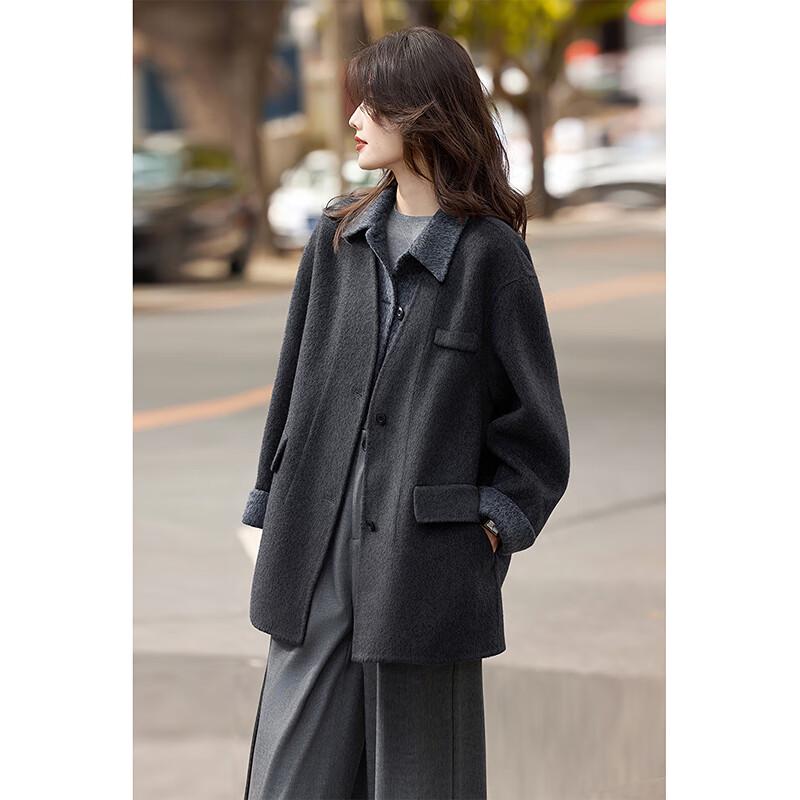 Si Shui Nian Hua 2025 Winter Urban Petite Slim-Fit Wool Coat