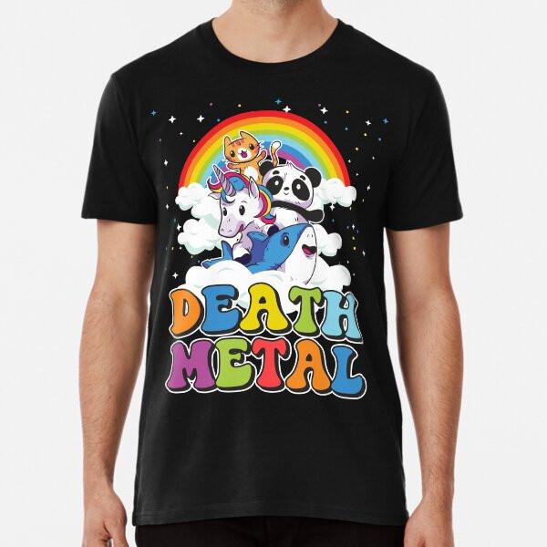 

Funny Death Metal Animals Cute Unicorn RainbT-Shirt S-5XL Best T-Shirt L