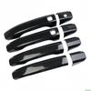 Door Handle Cover Glossy Black Carbon Fiber Chrome Trim Styling Accessories For Chevrolet Silverado GMC Sierra 2015-